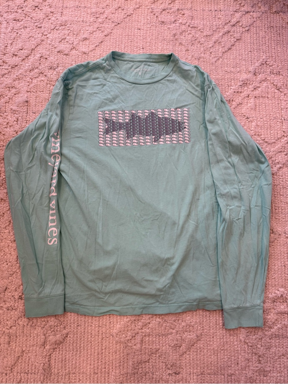 Vineyard Vines Whale Fill Fish Graphic Long Sleeve Tee Green S